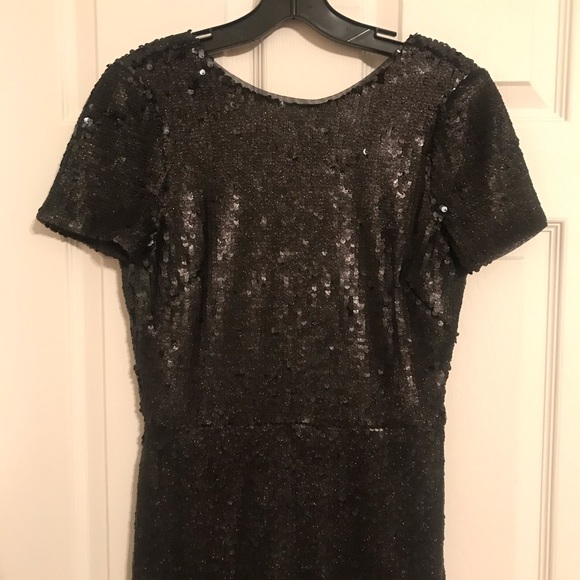 EUC BCBGMaxazria Black Sequin Betty Dress, sz S - Picture 3 of 8